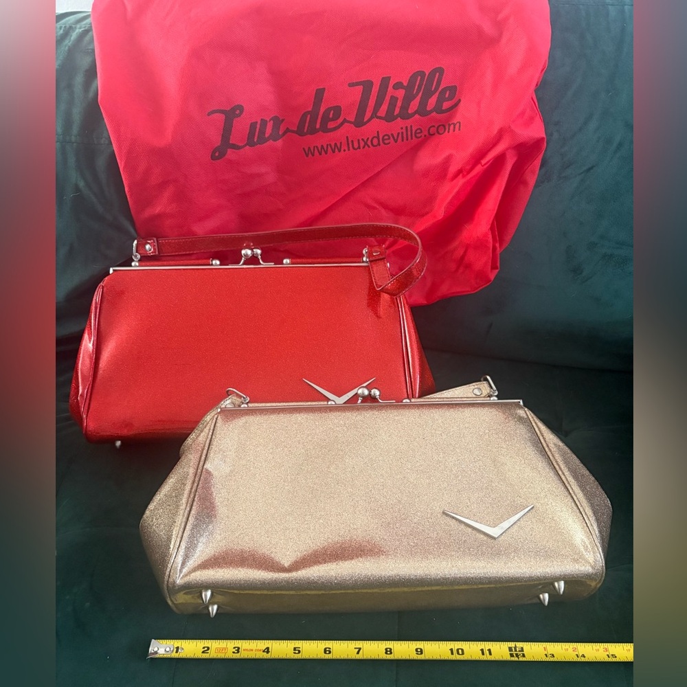 2 Lux De Ville sparkly handbags